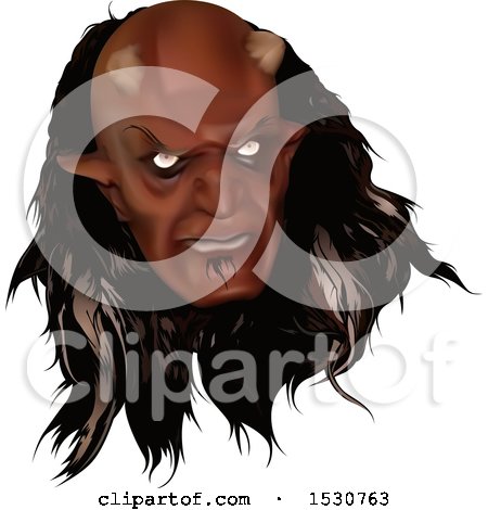 Clipart of a Evil Devil Face - Royalty Free Vector Illustration by dero