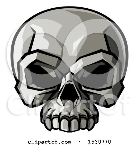 Clipart of a Stylised Human Skull - Royalty Free Vector Illustration by AtStockIllustration