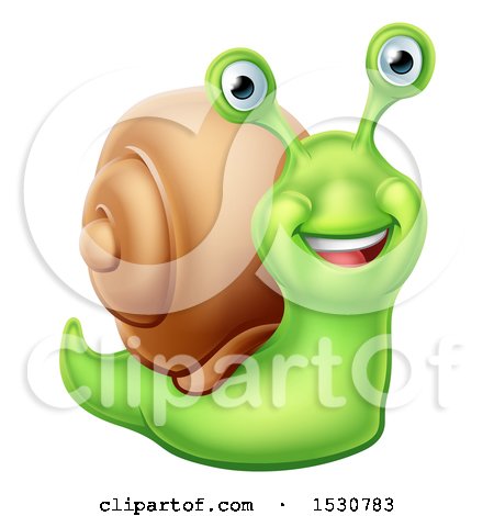 Clipart of a Happy Green Snail - Royalty Free Vector Illustration by AtStockIllustration