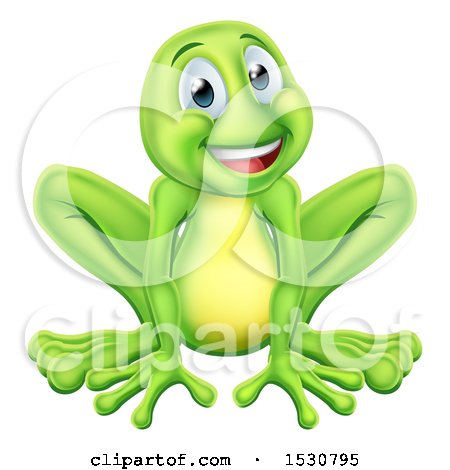 Clipart of a Happy Green Frog - Royalty Free Vector Illustration by AtStockIllustration