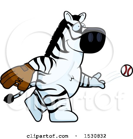 Clipart of a Cartoon Zebra Baseball Pitcher - Royalty Free Vector Illustration by Cory Thoman