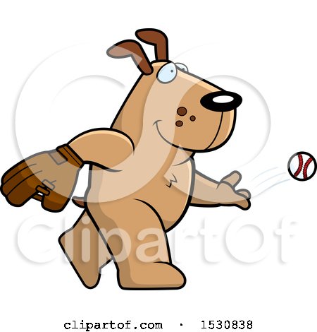 Clipart of a Cartoon Dog Baseball Pitcher - Royalty Free Vector Illustration by Cory Thoman