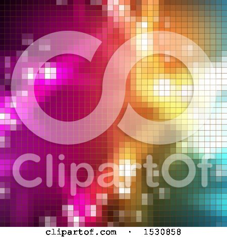 Clipart of a Colorful Pixel Mosaic Background - Royalty Free Vector Illustration by merlinul
