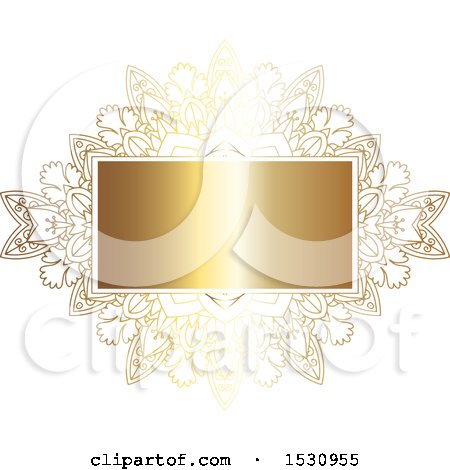 Clipart of a Gradient Golden Ornate Frame - Royalty Free Vector Illustration by KJ Pargeter