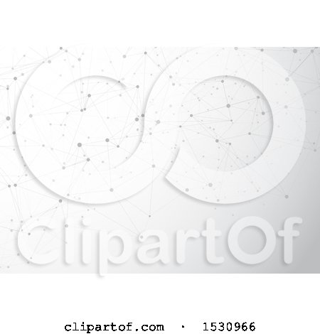 Clipart of a Grayscale Network Connection Background - Royalty Free Vector Illustration by KJ Pargeter