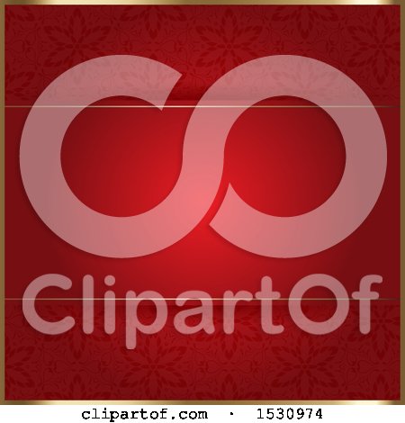 Clipart of a Gold Frame Around a Red Save the Date Design - Royalty Free Vector Illustration by KJ Pargeter