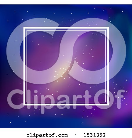 Clipart Of A Square Frame Over A Galaxy Background Royalty Free