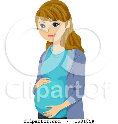 Clipart of a Happy Pregnant Teen Girl - Royalty Free Vector Illustration by BNP Design Studio