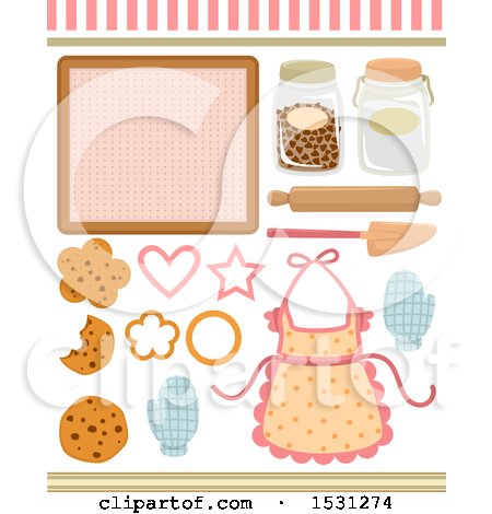 Clipart of Baking and Cookie Elements - Royalty Free Vector Illustration by BNP Design Studio