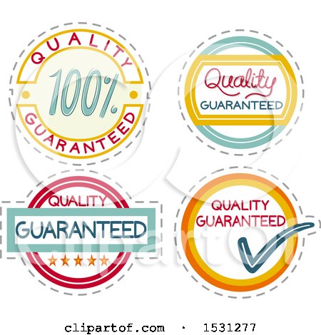 Clipart of Quality Guaranteed Labels - Royalty Free Vector Illustration by BNP Design Studio