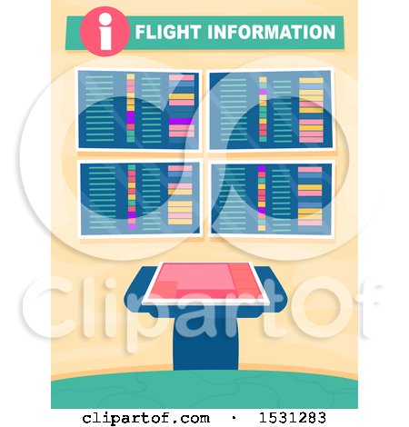 Clipart of a Flight Information Display at an Airport - Royalty Free Vector Illustration by BNP Design Studio