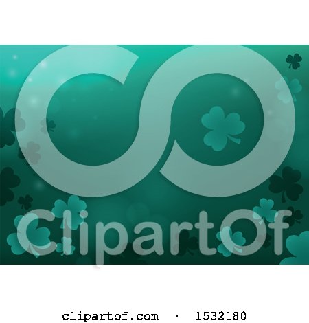 Clipart of a St Patricks Day Background with Shamrocks - Royalty Free Vector Illustration by visekart