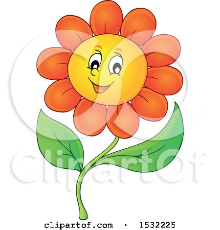 Clipart of a Cheerful Daisy Flower Character - Royalty Free Vector Illustration by visekart