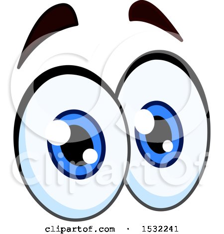 Clipart of a Pair of Cartoon Eyes with Raised Eyebrows - Royalty Free Vector Illustration by yayayoyo