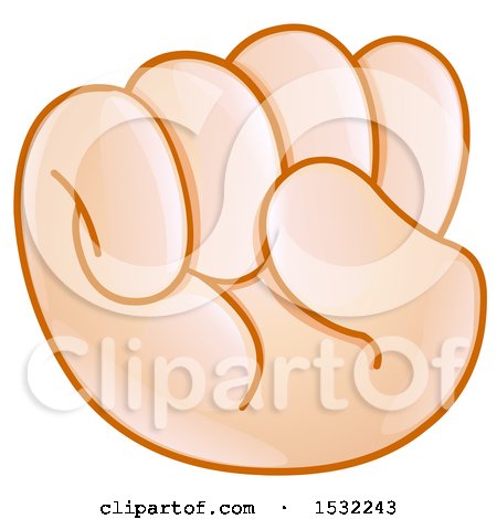 Clipart of a Fisted Emoji Hand - Royalty Free Vector Illustration by yayayoyo