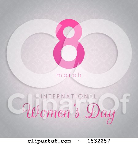 Clipart of a Happy Womens Day Design - Royalty Free Vector Illustration by KJ Pargeter