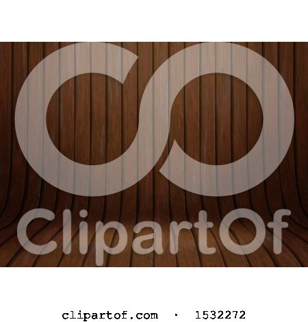 Clipart of a 3d Curved Wood Background - Royalty Free Illustration by KJ Pargeter
