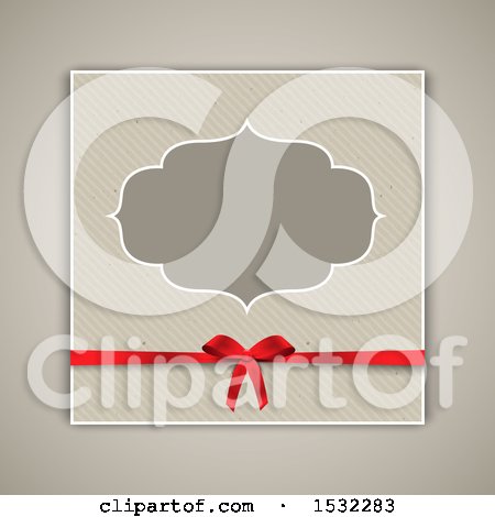 Clipart of a Blank Invitation on Beige - Royalty Free Vector Illustration by KJ Pargeter
