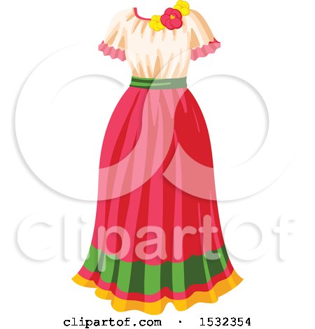 Clipart of a Cinco De Mayo Dress - Royalty Free Vector Illustration by Vector Tradition SM