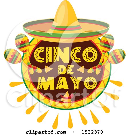 Clipart of a Cinco De Mayo Mexican Sombrero - Royalty Free Vector Illustration by Vector Tradition SM