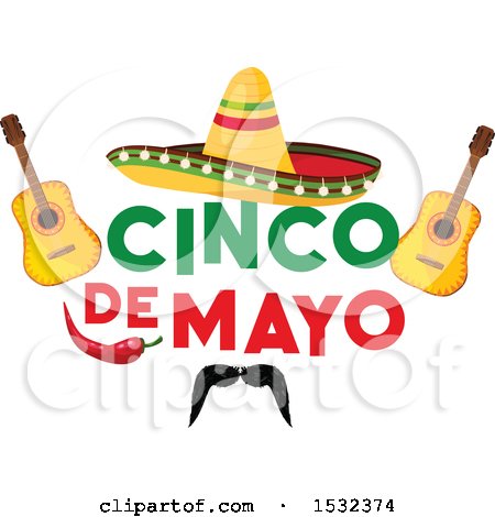 Clipart of a Cinco De Mayo Mexican Sombrero - Royalty Free Vector Illustration by Vector Tradition SM