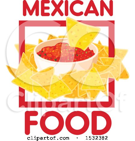 Clipart of a Mexican Food Design with Salsa and Chips - Royalty Free Vector Illustration by Vector Tradition SM