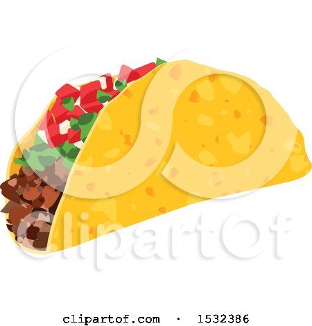 Clipart of a Cinco De Mayo Mexican Taco - Royalty Free Vector Illustration by Vector Tradition SM