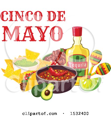 Clipart of a Cinco De Mayo Food Design - Royalty Free Vector Illustration by Vector Tradition SM