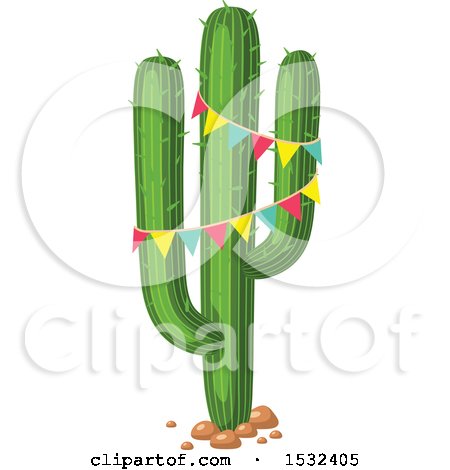 Clipart of a Cinco De Mayo Saguaro Cactus - Royalty Free Vector Illustration by Vector Tradition SM