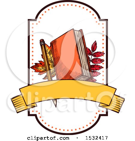 Clipart of a Sketched Back to School Book Design - Royalty Free Vector Illustration by Vector Tradition SM
