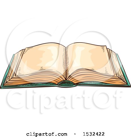 Clipart of a Sketched Open Book - Royalty Free Vector Illustration by Vector Tradition SM