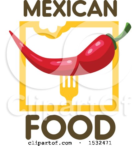 Clipart of a Mexican Food Red Pepper Design - Royalty Free Vector Illustration by Vector Tradition SM