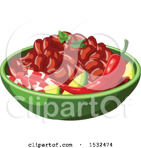 Clipart of a Bowl of Beans - Royalty Free Vector Illustration by Vector Tradition SM