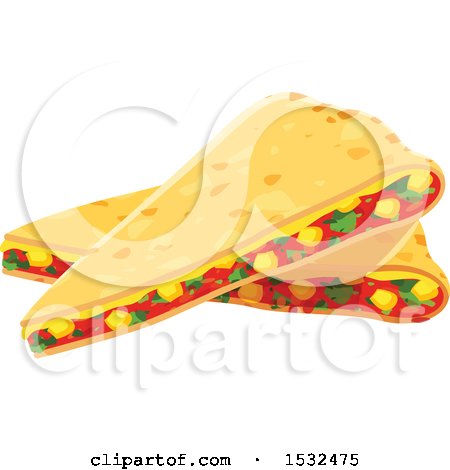 Clipart of a Quesadilla - Royalty Free Vector Illustration by Vector Tradition SM