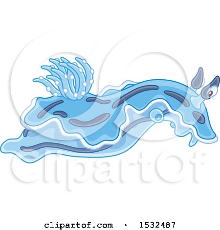 Clipart of a Blue Sea Slug Nudibranch - Royalty Free Vector Illustration by Alex Bannykh