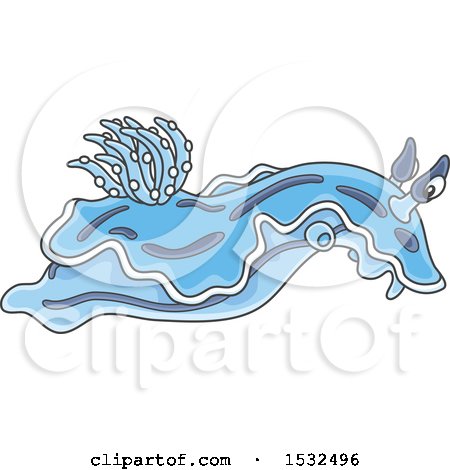 Clipart of a Blue Sea Slug - Royalty Free Vector Illustration by Alex Bannykh
