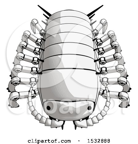Clipart of a Pillbug Robot Top Angle View - Royalty Free Illustration by Leo Blanchette