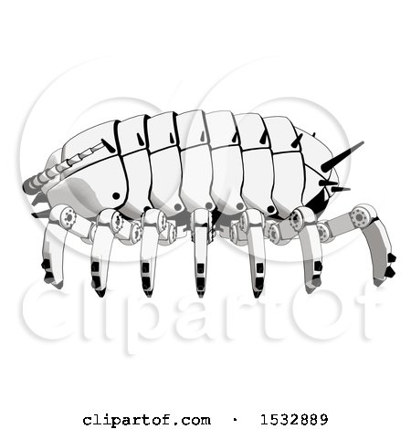 Clipart of a Pillbug Robot Profile View - Royalty Free Illustration by Leo Blanchette