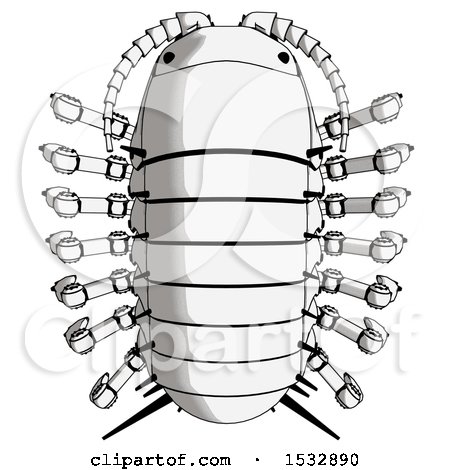 Clipart of a Pillbug Robot Top View - Royalty Free Illustration by Leo Blanchette