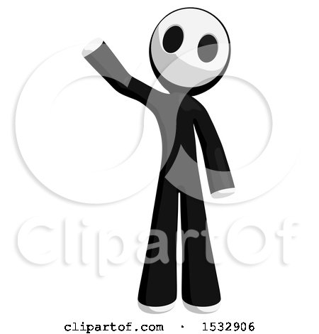 Clipart of a Maskman Waving - Royalty Free Illustration by Leo Blanchette