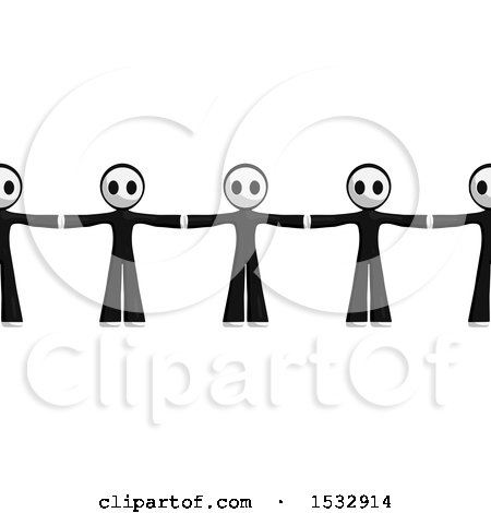 Clipart of a Row of Masked Men - Royalty Free Illustration by Leo Blanchette