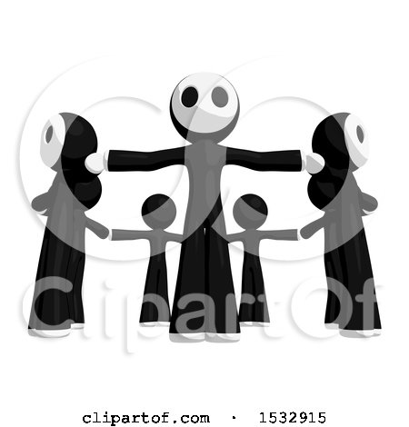 Clipart of a Circle of Masked Men - Royalty Free Illustration by Leo Blanchette