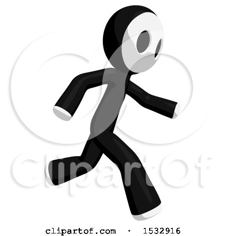 Clipart of a Maskman Running to the Right - Royalty Free Illustration by Leo Blanchette
