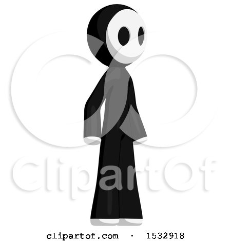 Clipart of a Maskman Facing Slightly Right - Royalty Free Illustration by Leo Blanchette