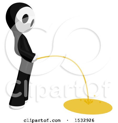 Clipart of a Maskman Pissing - Royalty Free Illustration by Leo Blanchette