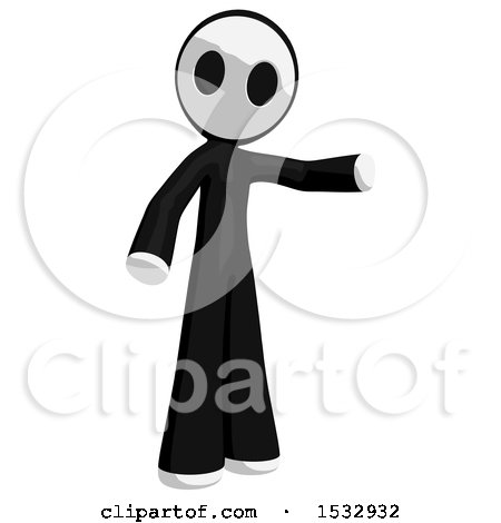 Clipart of a Maskman Inviting or Presenting - Royalty Free Illustration by Leo Blanchette