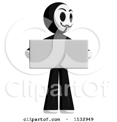 Clipart of a Little Anarchist Holding a Blank Sign - Royalty Free Illustration by Leo Blanchette