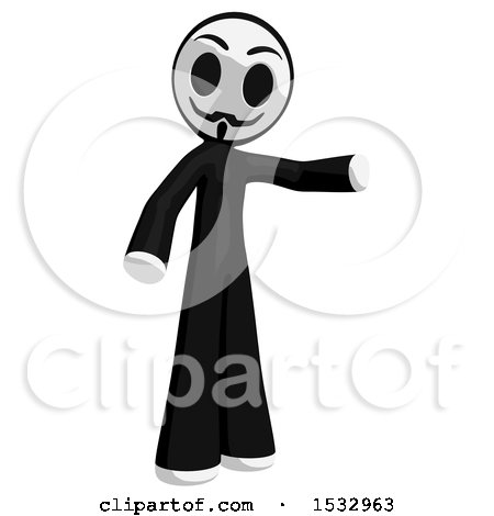 Clipart of a Little Anarchist Presenting or Welcoming - Royalty Free Illustration by Leo Blanchette