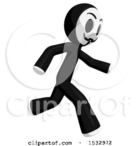 Clipart of a Little Anarchist Running to the Right - Royalty Free Illustration by Leo Blanchette