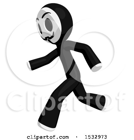 Clipart of a Little Anarchist Running to the Left - Royalty Free Illustration by Leo Blanchette